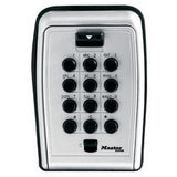 Master Lock 5423D | Combination Lock Box, Alpha-Numeric, Wall Mount, 3-1/8" Width x 2-1/16" Depth x 4-5/8" Height, Metal Body, Vinyl Coated Shackle, for Push Button