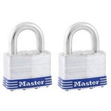Master Lock 5T | Tumbler Padlock, Keyed Alike, 4-Pin Cylinder, 2" Width, 1" Shackle Clearance, Laminated Steel