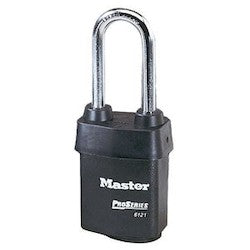Master Lock 6121LJ KA 10G393 | Tumbler Padlock, Proseries, Weather Tough, Keyed Alike, 5-Pin Cylinder, Rekeyable, 2-1/8" Width, 2-1/2" Shackle Clearance, Laminated Steel with (2) 10G393 Key