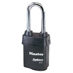 Master Lock 6121LJ | Tumbler Padlock, Proseries, Weather Tough, Keyed Different, 5-Pin Cylinder, 2-1/8" Width, 2-1/2" Shackle Clearance, Laminated Steel