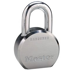 Master Lock 6230WO | Tumbler Padlock, Proseries, Round, 5-Pin Cylinder, 2-1/2" Width, 1-1/8" Shackle Clearance, Solid Steel, Chrome without Cylinder