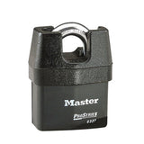 Master Lock 6327 | Tumbler Padlock, Proseries, Keyed Different, 5-Pin Cylinder, 2-5/8" Width, 3/4" Shackle Clearance, Laminated Steel, Black