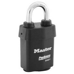 Master Lock 6421WO | Padlock, Proseries, Weather Tough, Keyed Different, Rekeyable Interchangeable Core, 1-3/8" Width, 2-1/2" Shackle Clearance, Heavy Steel, Black without Cylinder