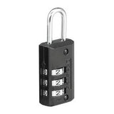Master Lock 646D | Combination Padlock, Numeric, Resettable, 13/16" Width, 11/16" Shackle Clearance, Solid Metal, Black