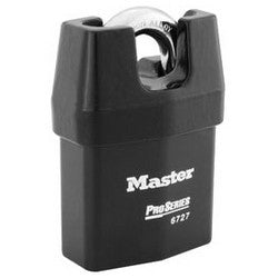 Master Lock 6727WO | Padlock, Proseries, Keyed Different, Rekeyable, Key-in-Knob, Shrouded, 2-5/8" Width, 3/4" Shackle Clearance, Black without Cylinder