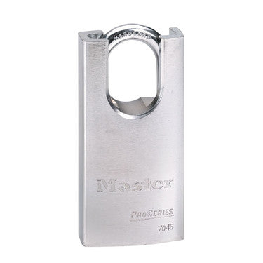 Master Lock 7045 | Tumbler Padlock, Proseries, Rekeyable, 5-Pin Cylinder, 1-3/4" Width, 1-3/16" Shackle Clearance, Solid Steel
