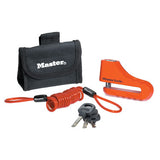 Master Lock 8304DPS | Disc Brake Lock, Keyed Different, 3" Width, Bright Red Cord with Steel Shackle