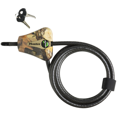 Master Lock 8418KADCAMO-TMB | Cable Lock, Python, Adjustable, Keyed Alike, 5/16" Diameter x 6’ Length, Braided Steel, Camouflage