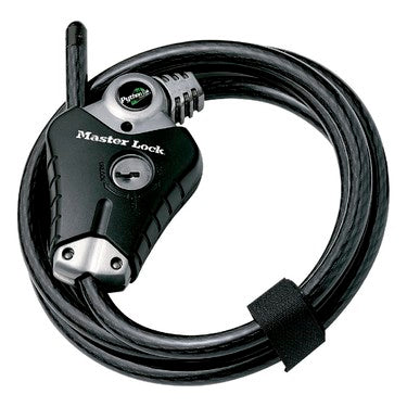 Master Lock 8428DPS | Cable Lock, Python, Adjustable, Keyed Different, 3/8" Diameter x 6’ Length, Braided Steel, Silver/Black