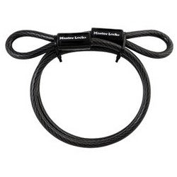Master Lock 85DPF | Cable Lock, Looped End, 3/8" Diameter x 4’ Length, Braided Steel, Vinyl Coating, for Vehicle