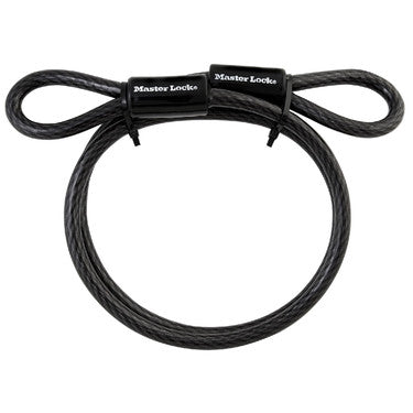 Master Lock 85DPF | Cable Lock, Looped End, 3/8" Diameter x 4’ Length, Braided Steel, Vinyl Coating, for Vehicle