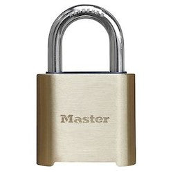 Master Lock 975DCOM | Brass Resettable Combination Padlock, 2" Body, 1" Steel Shackle, Display Pack