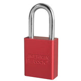 Master Lock A1106KARED | American Lock Padlock, 1.5" Shackle, Red, Keyed Alike to #24685