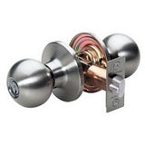 Master Lock BA0115KA4S | Door Lock, Keyed Alike, Ball Knob, 6-Way Adjustable Latch, Satin Nickel, SC1 Cylinder, for Entry, 8 each per Box
