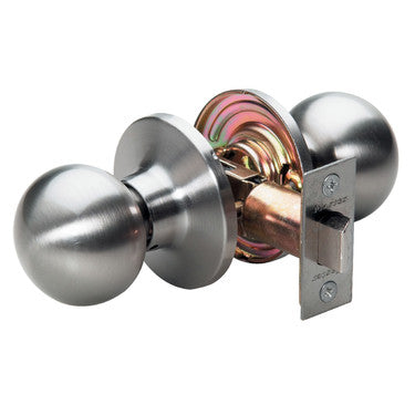 Master Lock BA0415BOX | Door Lock, Keyed Different, Ball Knob, 6-Way Adjustable Latch, Satin Nickel, for Passage, 8 each per Box