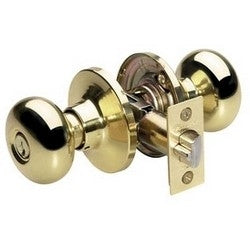 Master Lock BC0103KA4 | Door Lock, Keyed Alike, Biscuit Knob, Adjustable Backset, Polished Brass, KW1 Cylinder, for Entry, 8 each per Box