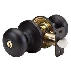 Master Lock BC0112PKA4 | Door Lock, Keyed Alike, Biscuit Knob, Adjustable Backset, Aged Bronze, KW1 Cylinder, for Entry, 8 each per Box