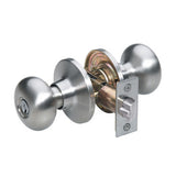 Master Lock BC0115KA4W | Door Lock, Keyed Alike, Biscuit Knob, Adjustable Backset, Satin Nickel, WR3/5 Cylinder, for Entry, 8 each per Box