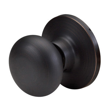 Master Lock BC0512PBOX | Door Lock Knob, Biscuit Style, Non-Functional Dummy, Keyed Different, Aged Bronze, for Passage, 8 each per Box