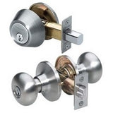 Master Lock BCC0615KA4 | Door Lock, Keyed Alike, Biscuit Knob, 6-Way Adjustable Latch, Satin Nickel, KW1 Cylinder, for Entry, 4 each per Box