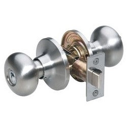 Master Lock BCO0315 | Door Lock, Keyed Different, Biscuit Knob, Satin Nickel, for Bedroom and Bathroom, 2 each per Box