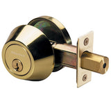 Master Lock DS0603KA4 | Door Deadbolt, KW1 Single Cylinder, 4-Way Adjustable Backset, Keyed Alike, Polished Brass