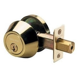 Master Lock DS0603KA4W | Door Deadbolt, WR3/5 Single Cylinder, 4-Way Adjustable Backset, Keyed Alike, Polished Brass