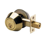 Master Lock DS0703KA4W | Door Deadbolt, WR3/51 Double Cylinder, 4-Way Adjustable Backset, Keyed Alike, Polished Brass