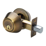 Master Lock DS0705KA4 | Door Deadbolt, KW1 Double Cylinder, 4-Way Adjustable Backset, Keyed Alike, Antique Brass
