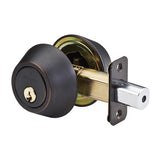 Master Lock DS0712PKA4 | Door Deadbolt, KW1 Double Cylinder, 4-Way Adjustable Backset, Keyed Alike, Aged Bronze