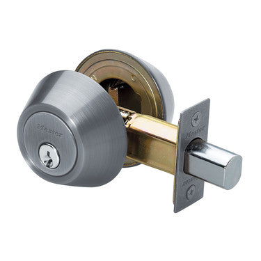Master Lock DS0715KA4 | Door Deadbolt, KW1 Double Cylinder, 4-Way Adjustable Backset, Keyed Alike, Satin Nickel