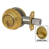 Master Lock DSH0603KA4WK | Door Deadbolt, WK2 Single Cylinder, Keyed Alike, Adjustable Latch, Polished Brass, 8 each per Box