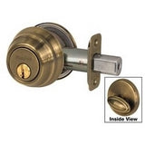 Master Lock DSH0605KA4 | Door Deadbolt, KW1 Single Cylinder, Keyed Alike, Adjustable Latch, Antique Brass, 8 each per Box