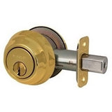 Master Lock DSH0703KA4 | Door Deadbolt, KW1 Double Cylinder, Keyed Alike, Adjustable Latch, Polished Brass, 8 each per Box