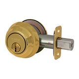 Master Lock DSH0703KA4 | Door Deadbolt, KW1 Double Cylinder, Keyed Alike, Adjustable Latch, Polished Brass, 8 each per Box
