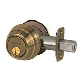 Master Lock DSH0705KA4 | Door Deadbolt, KW1 Double Cylinder, Keyed Alike, Adjustable Latch, Antique Brass, 8 each per Box