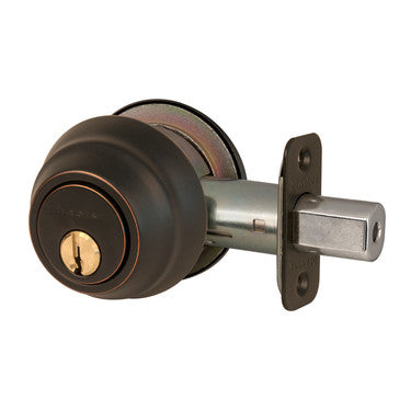 Master Lock DSH0712PKA4 | Door Deadbolt, KW1 Double Cylinder, Keyed Alike, Adjustable Latch, Aged Bronze, 8 each per Box