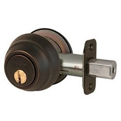 Master Lock DSH0712PKA4S | Door Deadbolt, SC1 Double Cylinder, Keyed Alike, Adjustable Latch, Aged Bronze, 8 each per Box