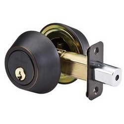 Master Lock DSO0712P | Door Deadbolt, Non-Nightwatch, Double Cylinder, Residential, Aged Bronze with Bumpstop