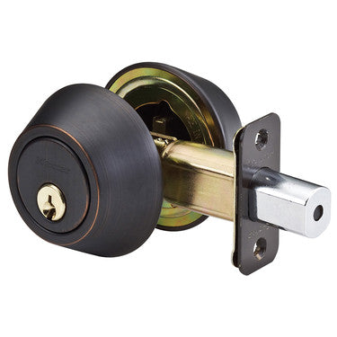 Master Lock DSO0712P | Door Deadbolt, Non-Nightwatch, Double Cylinder, Residential, Aged Bronze with Bumpstop