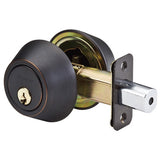 Master Lock DSO0712P | Door Deadbolt, Non-Nightwatch, Double Cylinder, Residential, Aged Bronze with Bumpstop