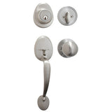 Master Lock HDLBC0615KA4S | Biscuit Knob Door Lockset, Satin Nickel, SC1 Keyway, Keyed Alike