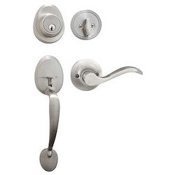 Master Lock HDLWLRH0615KA4W | Wave Lever Lockset, Right-Hand, Satin Nickel, WR5 Keyway, Keyed Alike