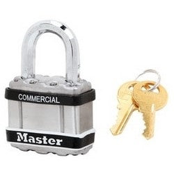 Master Lock M1STS | Padlock, Magnum, Keyed Different, 4-Pin Cylinder, 1-3/4" Width, 1" Shackle Clearance, Laminated Steel, for Commercial