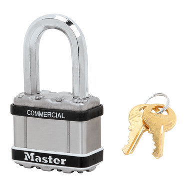 Master Lock M5LFSTS | Padlock, Magnum, Keyed Different, 4-Pin Cylinder, 2" Width, 1-1/2" Shackle Clearance, Laminated Steel, for Commercial