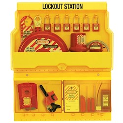 Master Lock S1900VE410 | Electrical Lockout Station, Deluxe, Standard, Preloaded for 10 Workers