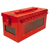 Master Lock S601 | Portable Group Lock Box, Red, with Key Viewing & Side Viewing Windows