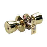 Master Lock TU0103KA4S | Door Lock, Keyed Alike, Tulip Knob, 6-Way Adjustable Latch, Polished Brass, SC1 Cylinder, for Entry, 8 each per Box