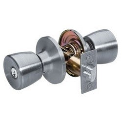 Master Lock TU0115KA4S | Door Lock, Keyed Alike, Tulip Knob, 6-Way Adjustable Latch, Satin Nickel, SC1 Cylinder, for Entry, 8 each per Box