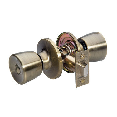 Master Lock TU0305BOX | Door Lock, Keyed Different, Tulip Knob, 6-Way Adjustable Latch, Antique Brass, for Bed and Bathroom, 8 each per Box